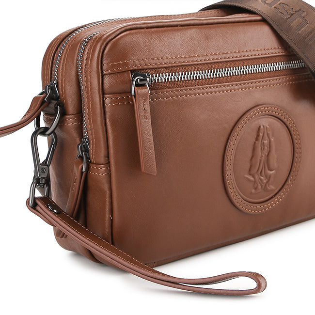 Hush Puppies Tas Pria Hp Vii Clutch / Messenger Bag In Brown