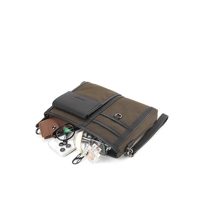 Hush Puppies Pria William Clutch / Messenger Bag In Khaki