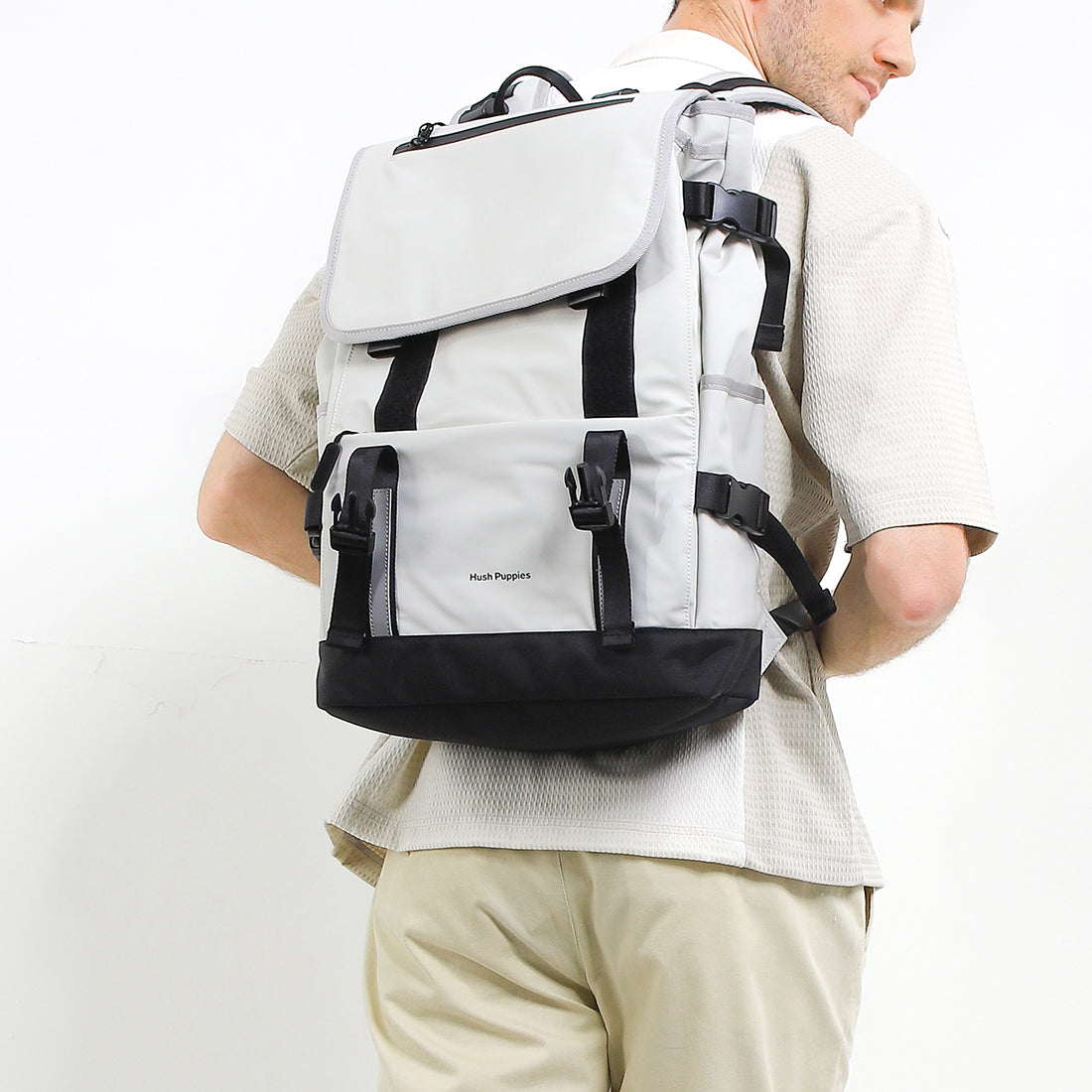 Hush Puppies Tas Pria Tom Backpack In Light Grey