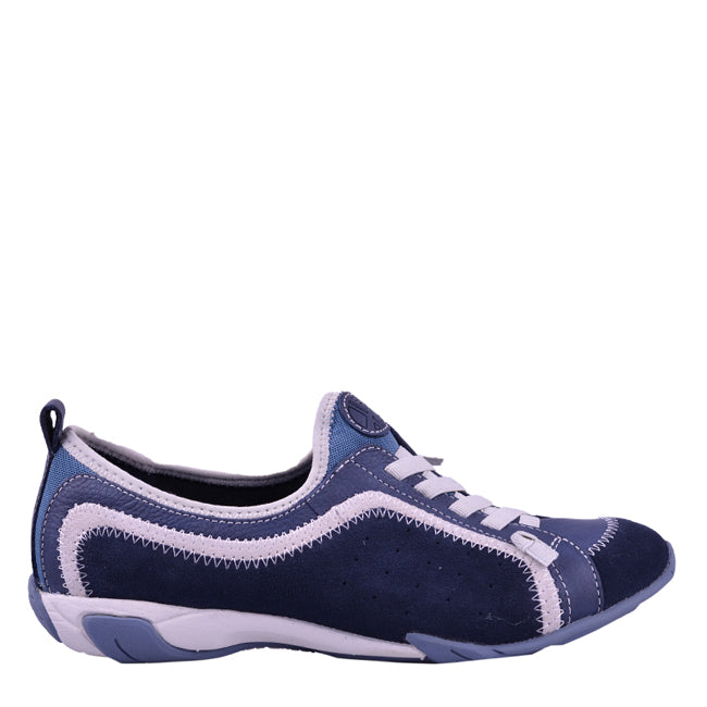 Hush Puppies Sepatu Lace Up Wanita Ladies Casual - Qualify In Navy Leather