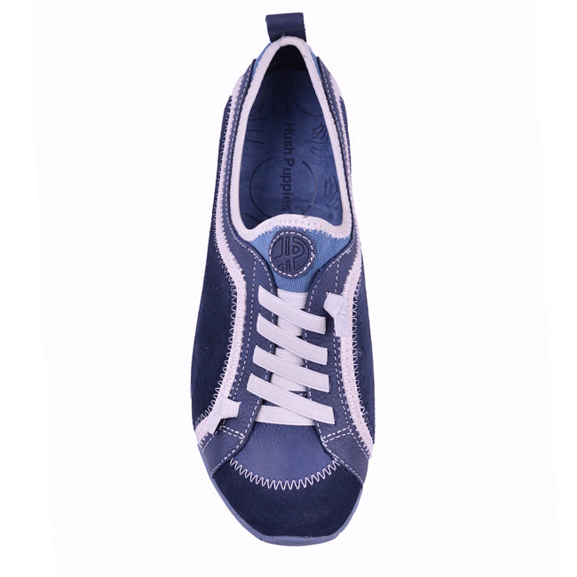 Hush Puppies Sepatu Lace Up Wanita Ladies Casual - Qualify In Navy Leather