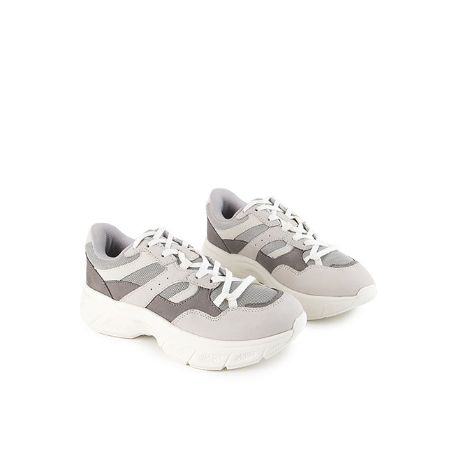 Hush Puppies Sepatu Wanita Sneakers Movement Lace Up In Calm Grey Leather