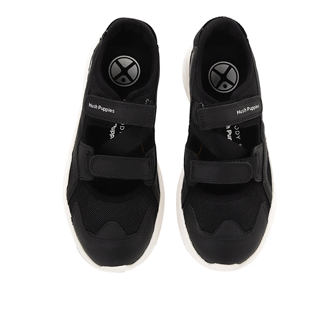 Hush Puppies Sepatu Wanita Sling Back Movement Hybrid In Bold Black Leather