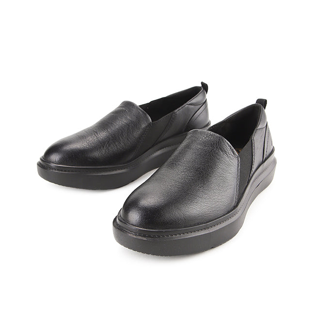 Joy Slip-On In Bold Black Leather