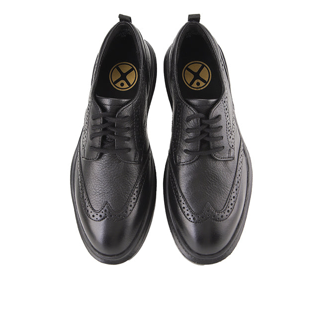 Joy Wingtip In Bold Black Leather