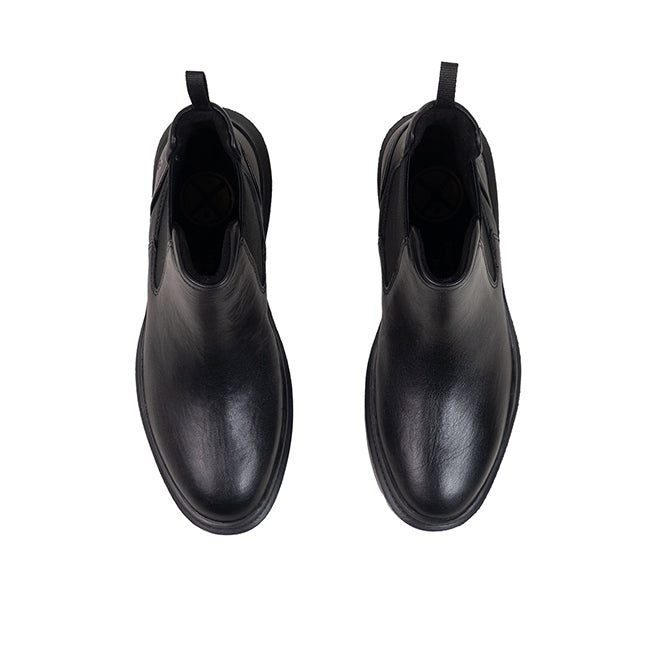 Hush Puppies Women Shoes Joy Chelsea In Bold Black Leather