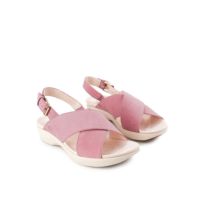 Hush Puppies Sandal Wanita Dorri Slingback In Cool Pink Nubuck