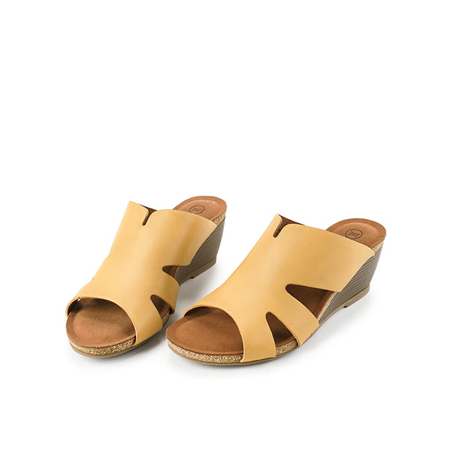 Hush Puppies Sandal Wanita Wedges Arthemis Holland In Mustard