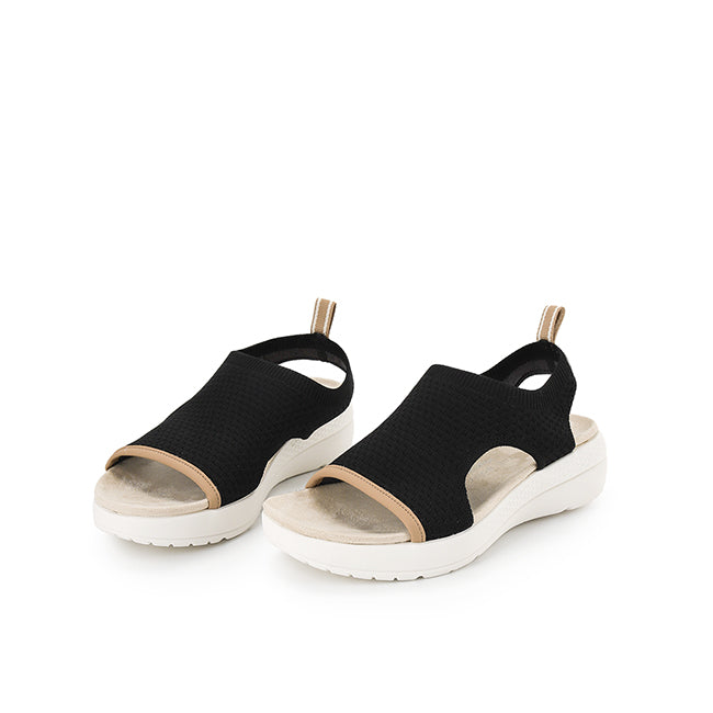 Hush Puppies Wanita Sling Back Breathe Knit Sandal In Black