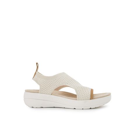 Hush Puppies Wanita Sling Back Breathe Knit Sandal In Cream
