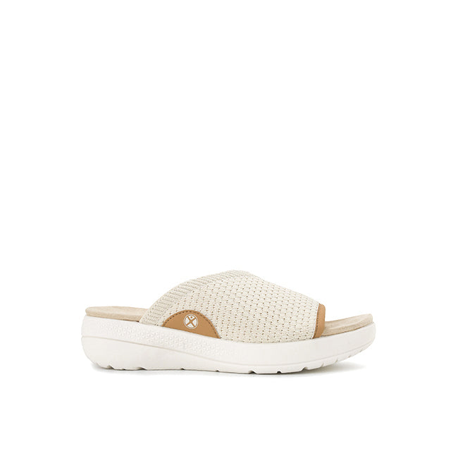 Hush Puppies Sandal Wanita Breathe Knit Slide In Cream