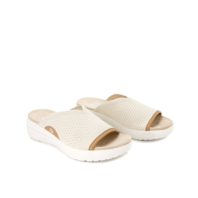 Hush Puppies Sandal Wanita Breathe Knit Slide In Cream