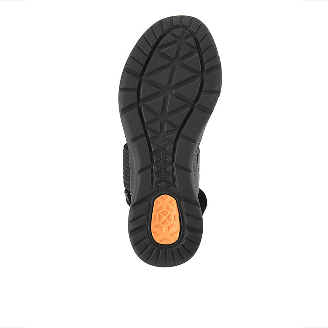 Hush Puppies Women Strap Breathe Gore Sandal In Bold Black Leather