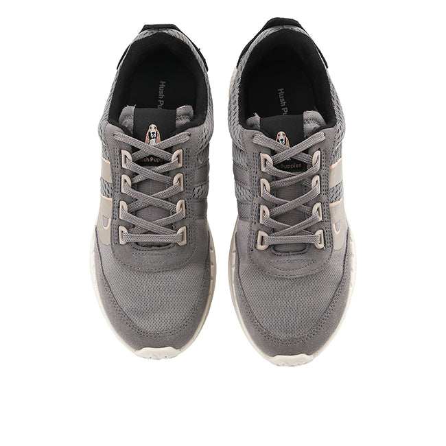 Hush Puppies Sepatu Wanita Sneakers Seventy8 Runner In Charcoal Grey Textile