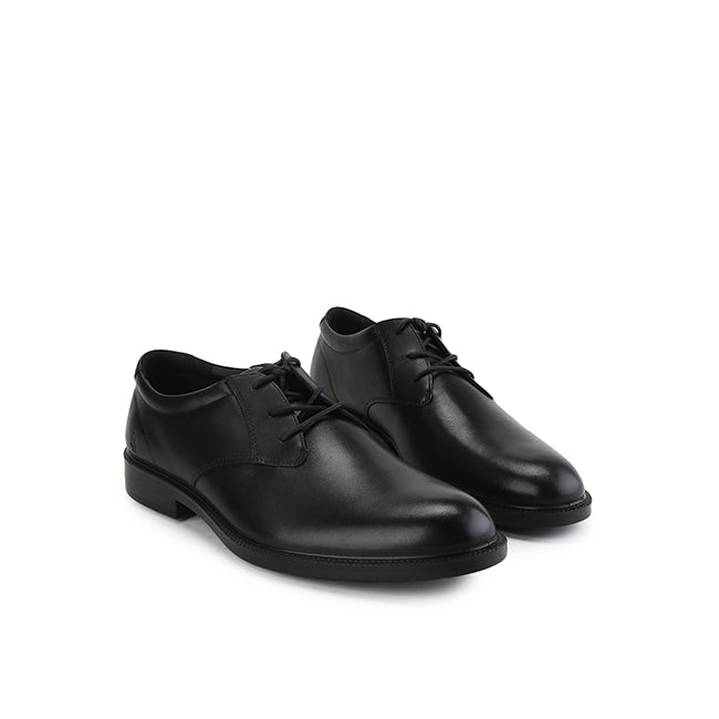 Hush Puppies Sepatu Pria Lace Up Banker Laceup In Bold Black Leather