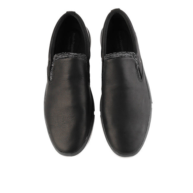Hush Puppies Sepatu Casual Pria Briggs Pt Slipon In Bold Black Leather