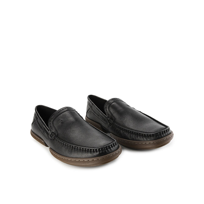 Hush Puppies Sepatu Pria Dymond Loafer In Black Leather