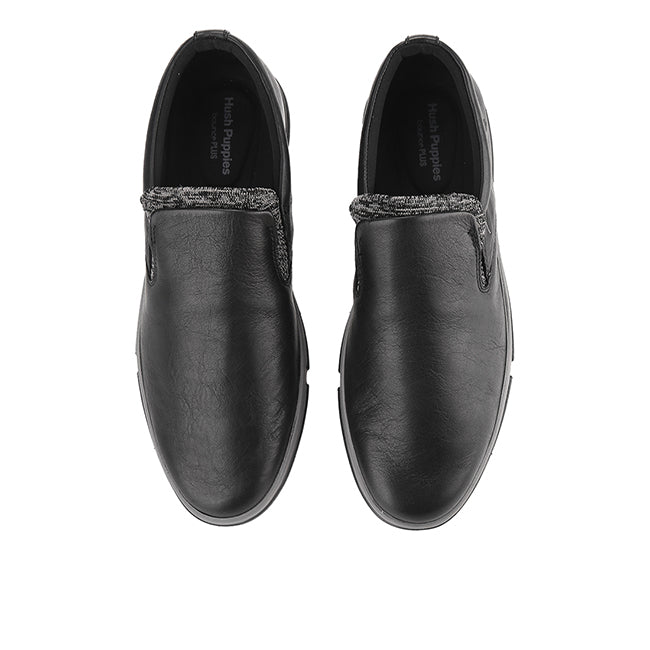 Hush Puppies Sepatu Pria Slip On Briggs Pt Slipon In Bold Black Leather