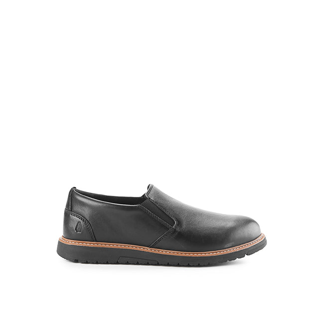 Hush Puppies Sepatu Pria Slip On Jenson Slip In Bold Black Leather