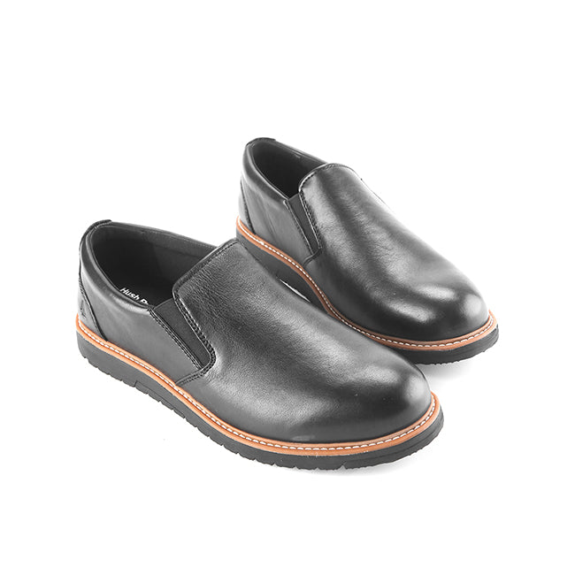 Hush Puppies Sepatu Pria Slip On Jenson Slip In Bold Black Leather
