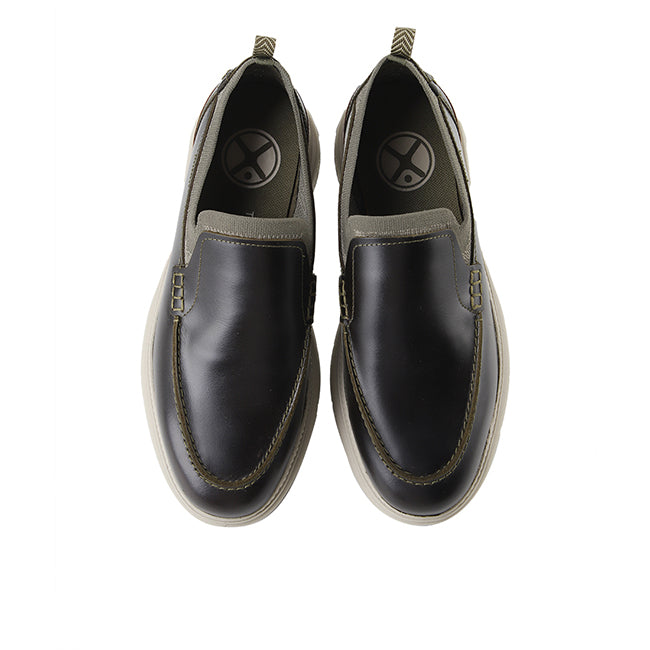 Hush Puppies Men Shoes Excel Loafer In Dark Olive Leather