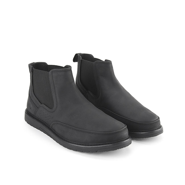 Hush Puppies Men Shoes Jenson Gore Boot In Bold Black Leather