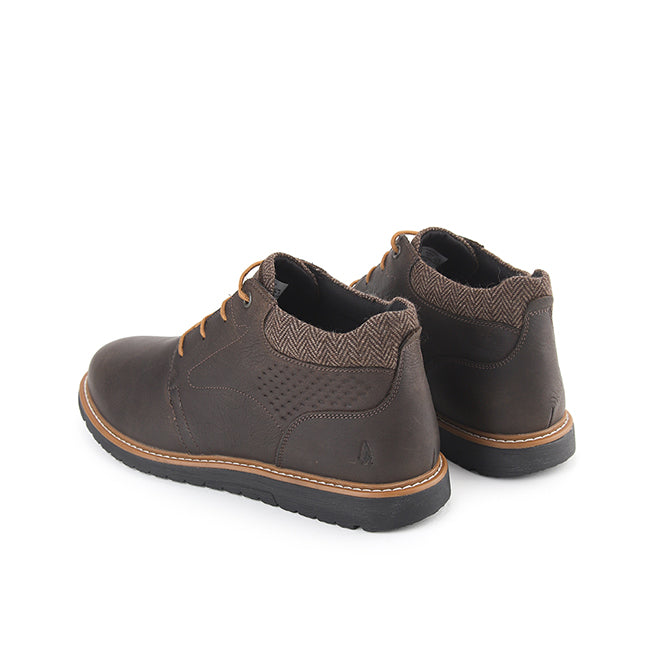 Hush Puppies Men Shoes Jenson Lace Boot In Dark Brown Leather