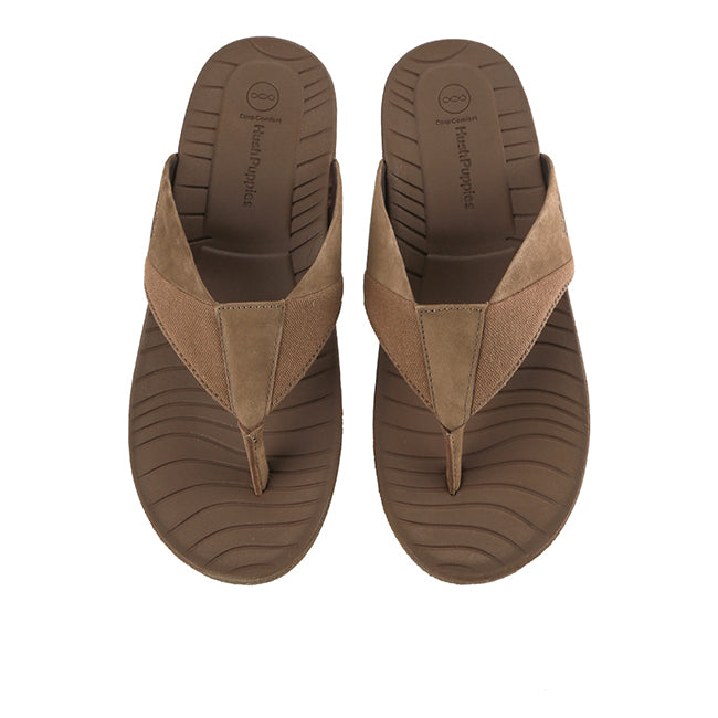 Hush Puppies Sandal Toepost Pria Fraser Chad Toepost In Khaki