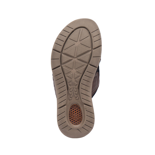 Hush Puppies Men Sandals Activate Band Slide In Dark Brown Leather