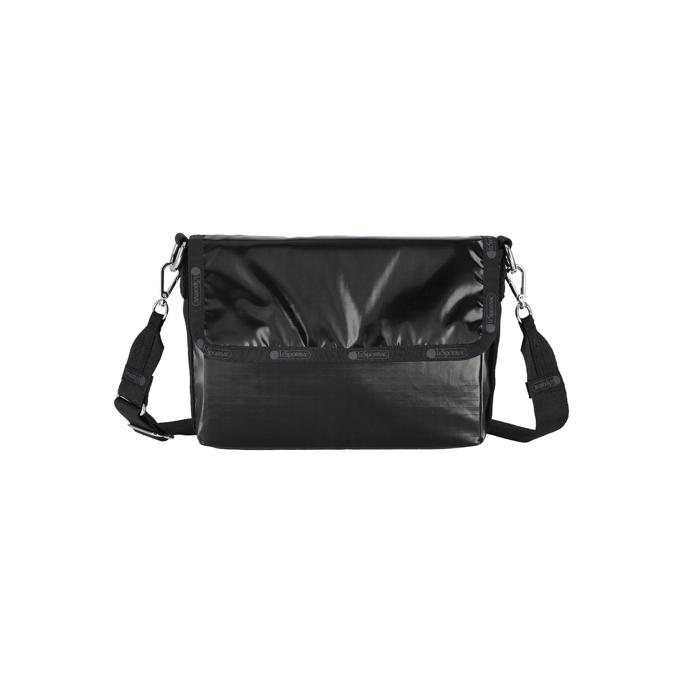 LeSportsac Tas Unisex Shoulder bag Medium Flap Shoulder In Black Shine