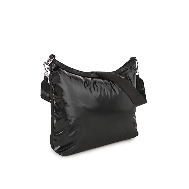 Medium Zip Shoulder In Black Shine