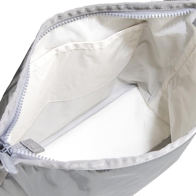 Medium Zip Shoulder In Gunmetal Gray Shine