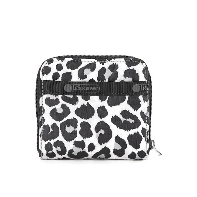 Compact Zip Wallet In Neutral Leopard