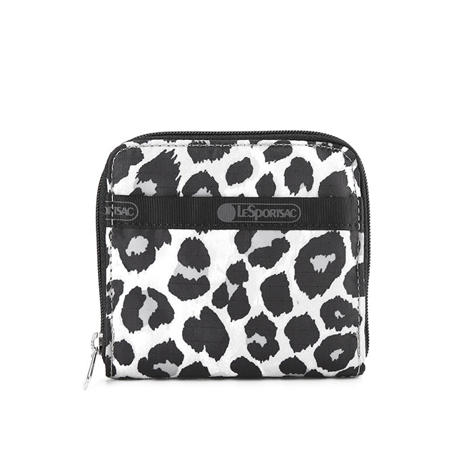 Compact Zip Wallet In Neutral Leopard