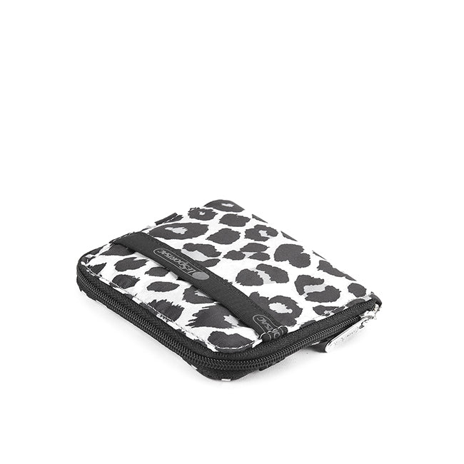 Compact Zip Wallet In Neutral Leopard