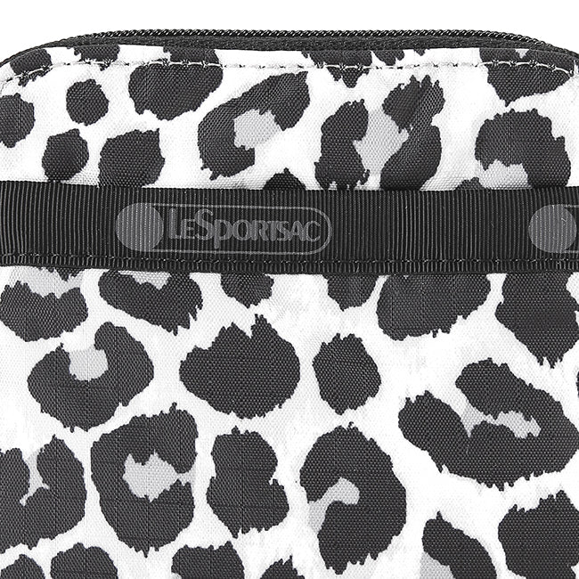 Compact Zip Wallet In Neutral Leopard