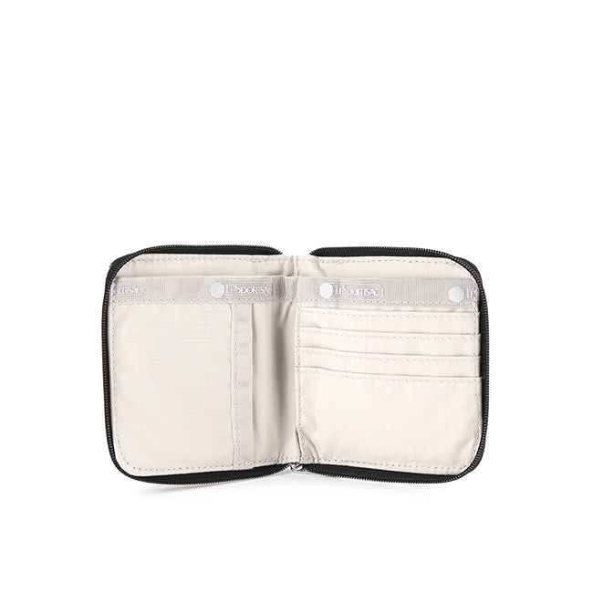 Compact Zip Wallet In Neutral Leopard