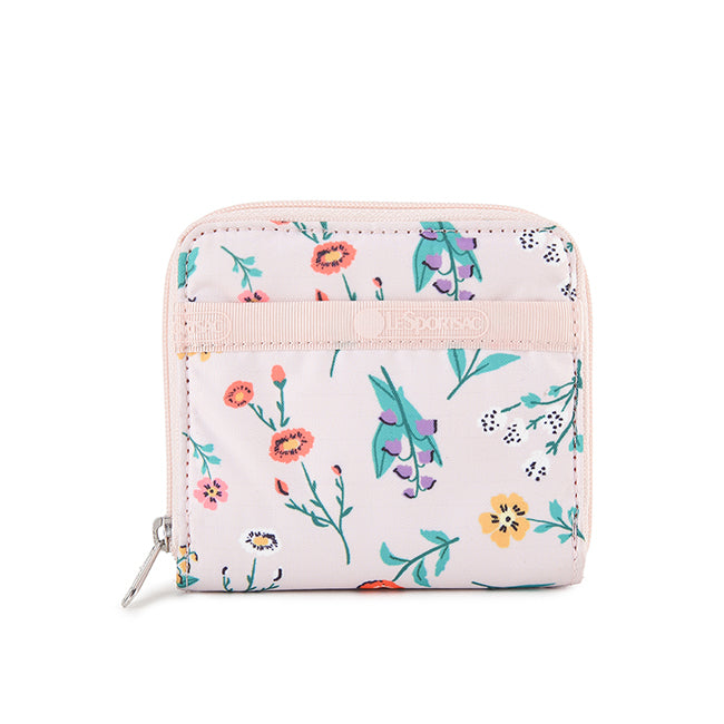 Compact Zip Wallet In Tossed Wildflowers