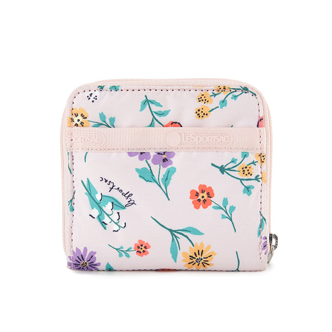 Compact Zip Wallet In Tossed Wildflowers