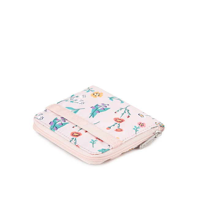 Compact Zip Wallet In Tossed Wildflowers