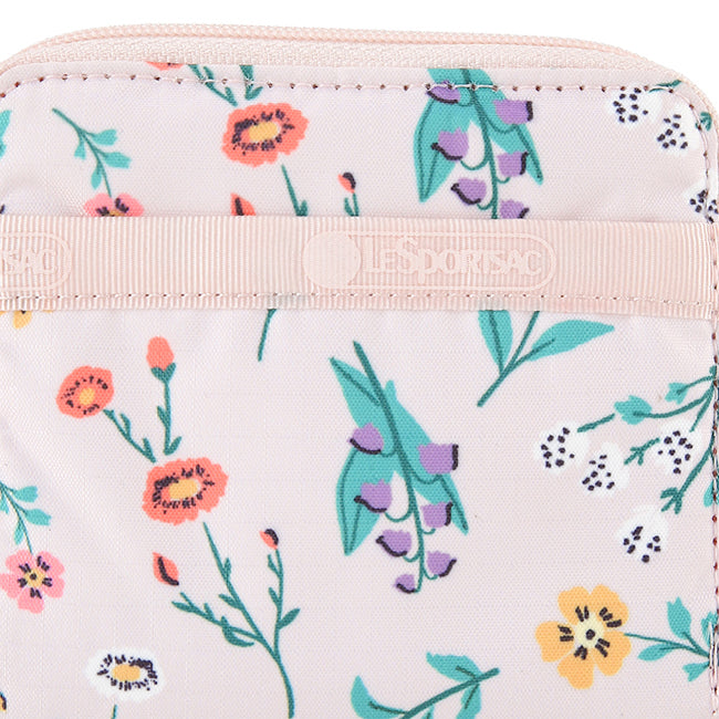 Compact Zip Wallet In Tossed Wildflowers