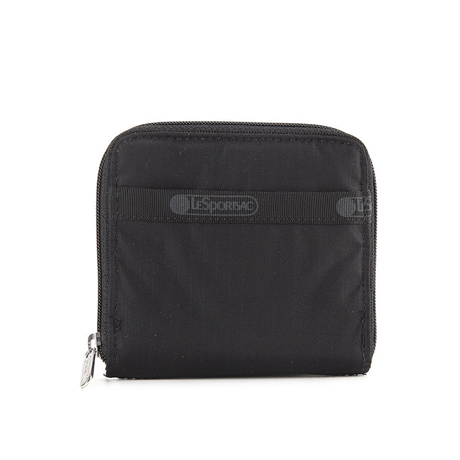 Compact Zip Wallet In Recycled Black