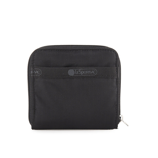 Compact Zip Wallet In Recycled Black