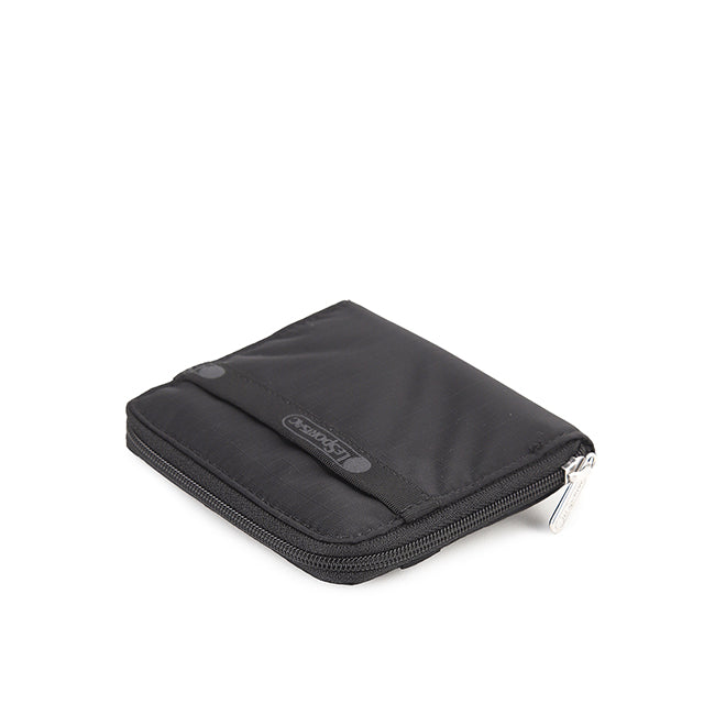 Compact Zip Wallet In Recycled Black