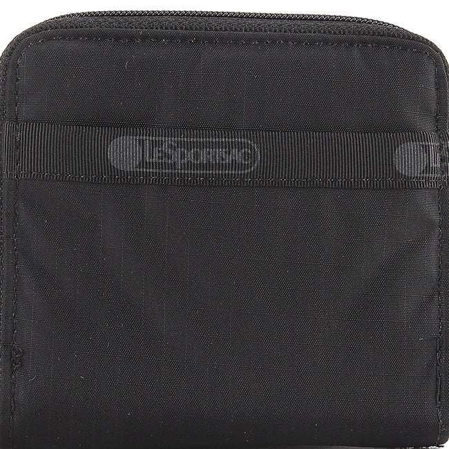 Compact Zip Wallet In Recycled Black