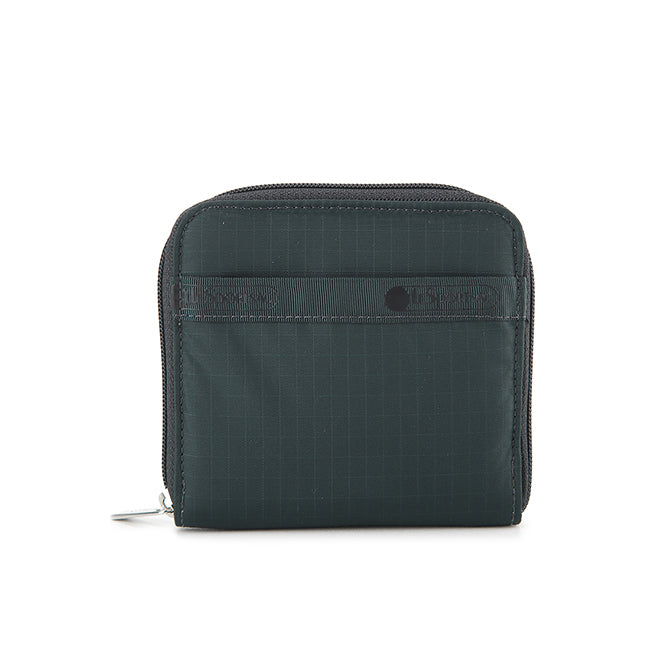 Compact Zip Wallet In Midnight Green