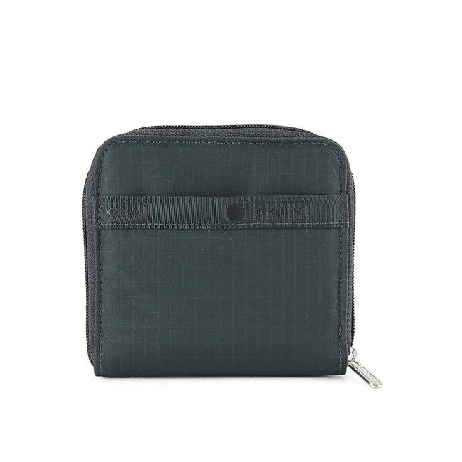 Compact Zip Wallet In Midnight Green