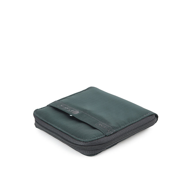 Compact Zip Wallet In Midnight Green