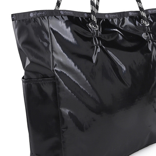 Large 2 Way Tote In 2Way Purple/Black Shine