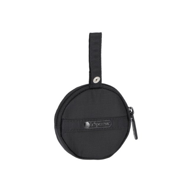 LeSportsac Unisex Mini Round Charm In Black Cats Embroidery